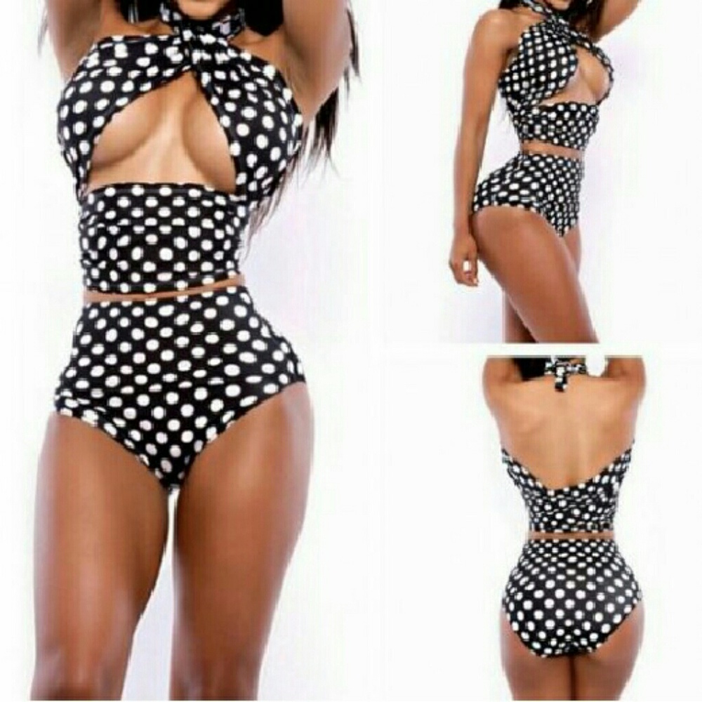 😎High Waist Swimsuit Crossover Bandage Bikini Set